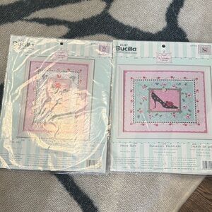 Bucilla shoe and dress counted cross stitch kits